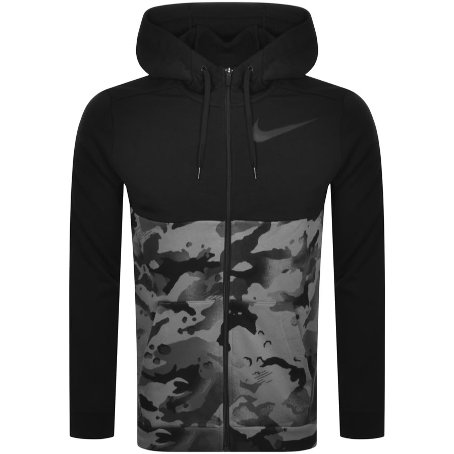 Nike Training Full Zip Camo Dry Hoodie Black | Mainline Menswear